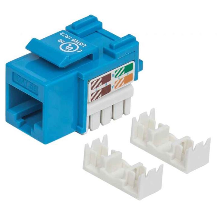 Intellinet RJ45 CAT5E Impact Keystone Jack Blue