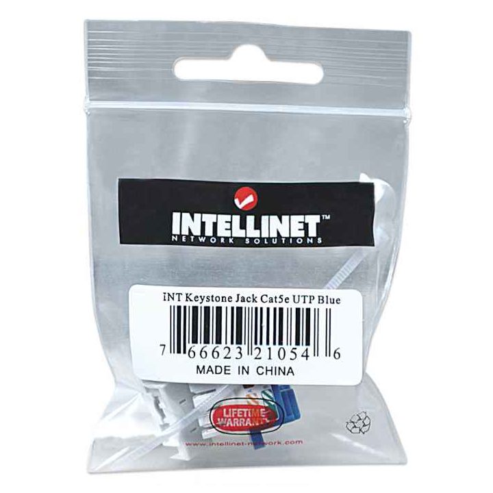 Intellinet RJ45 CAT5E Impact Keystone Jack Blue