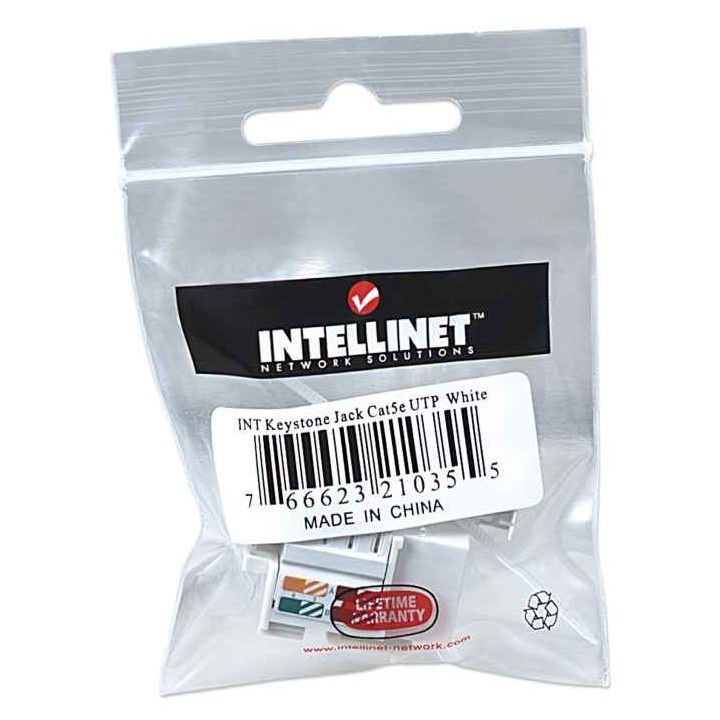 Intellinet RJ45 CAT5E Impact Keystone Jack Blue