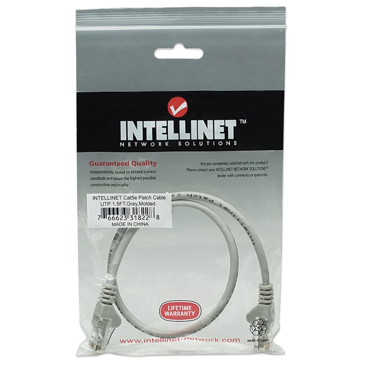 Intellinet Cat5e, cabo de rede 0,45 m Cinzento 0,5 m U/UTP (UTP)