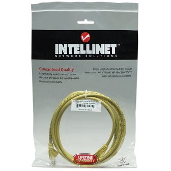 Intellinet RJ-45, M/M, cabo de rede amarelo 1 m Cat5e U/UTP (UTP)