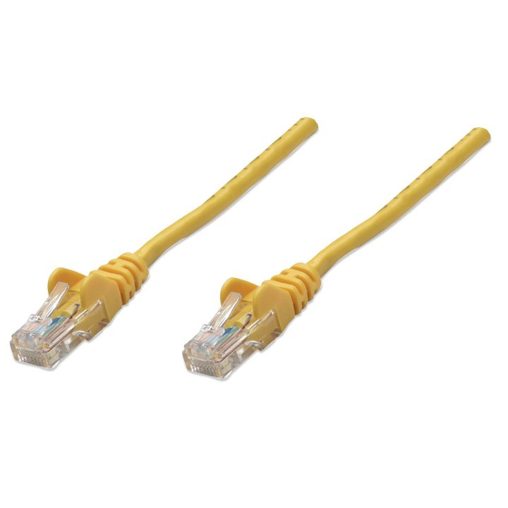 Intellinet RJ-45, M/M, cabo de rede amarelo 1 m Cat5e U/UTP (UTP)