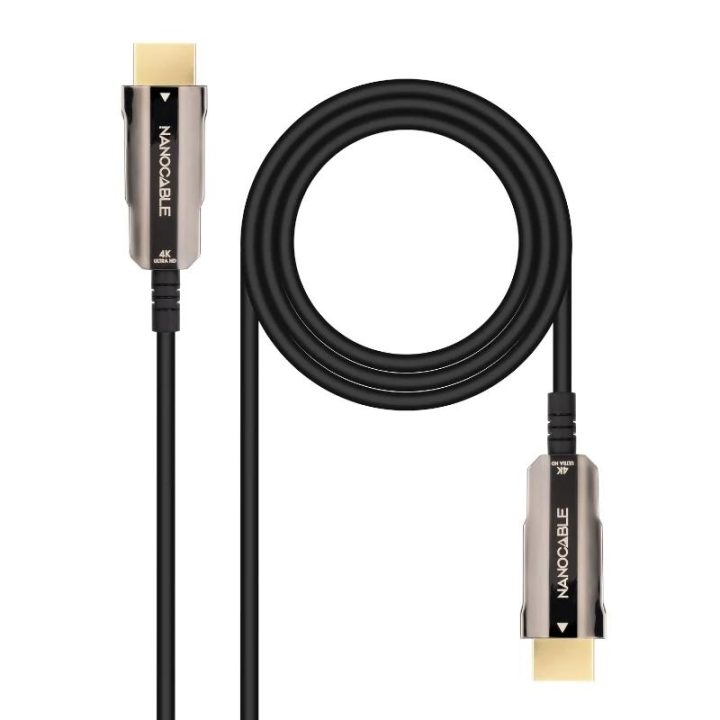 Nanocable Cable HDMI V2.0 AOC 4K@60Hz 18Gbps A/M-A/M, Negro, 15 m