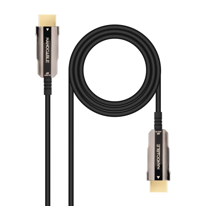 Nanocable Cabo HDMI V2.0 AOC 4K@60Hz 18Gbps A/M-A/M, Preto, 15 m