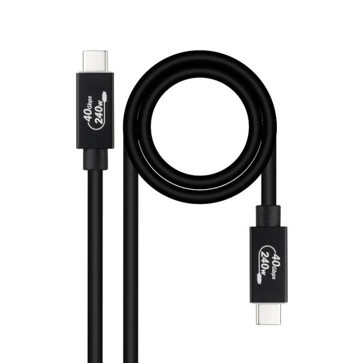 Nanocable Cable USB 4 Gen 3x2 40Gbps 5A/240W, USB-C/M-USB-C/M, Negro…