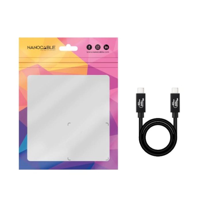 Nanocable Cabo USB 4 Gen 3x2 40Gbps 5A/240W, USB-C/M-USB-C/M, Preto…