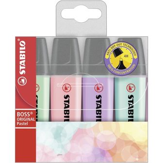 Estuche 4 marcadores fluorescente boss pastel trazo 2/5mm. surtido…