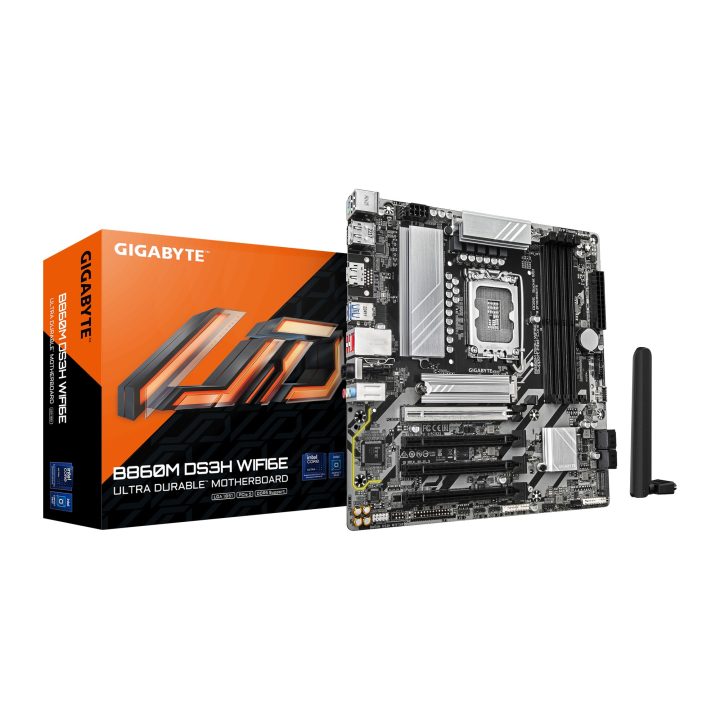 GIGABYTE B860M DS3H WIFI6E Motherboard - CPUs Intel Core Ultra, VRM…