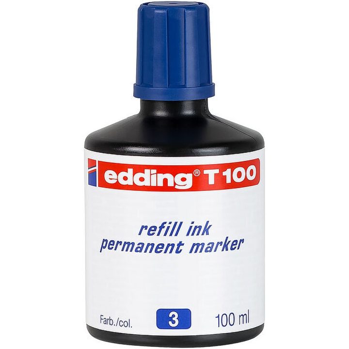 Frasco tinta para rellenar 100ml azul Edding T100-03