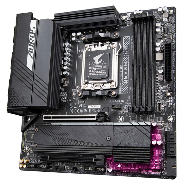 GIGABYTE B650M AORUS ELITE Motherboard - Compatível com processadores…