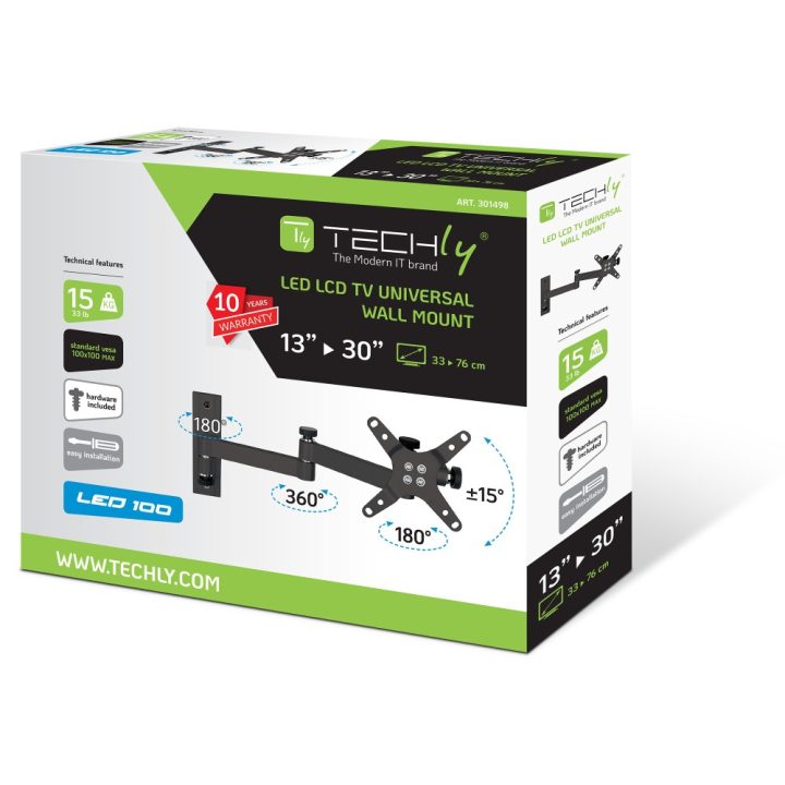 Techly ICA-LCD 104BK soporte para TV 30" Negro