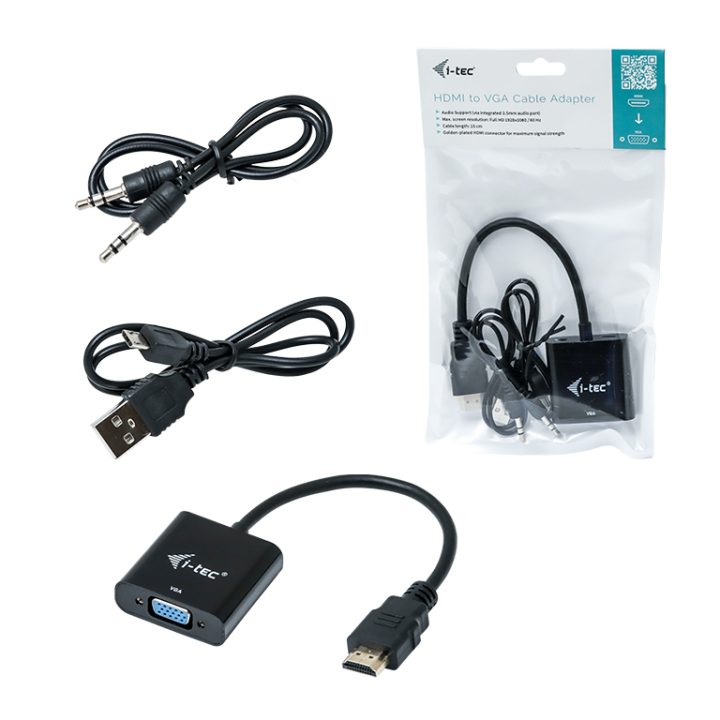 i-tec HDMI2VGAADA 0.15 m HDMI VGA Video Cable Adapter Black