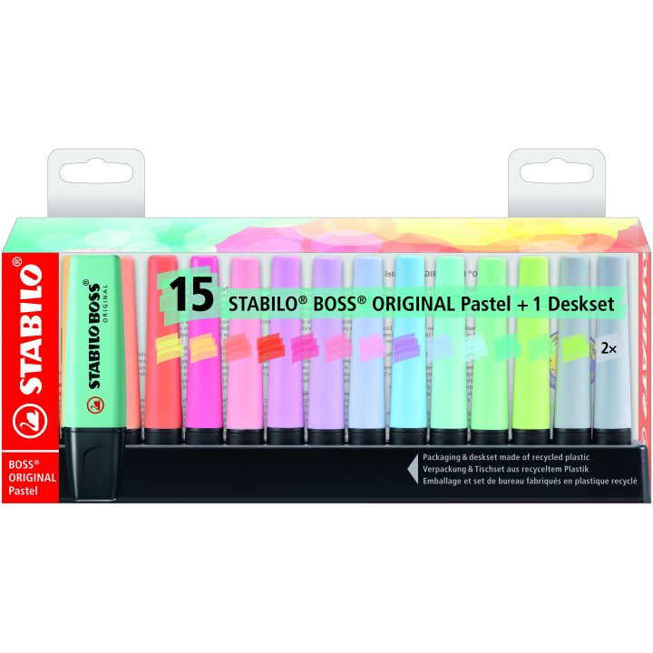 Estojo deskjet 15 boss cores pastel sortidas Stabilo 7015-02-5