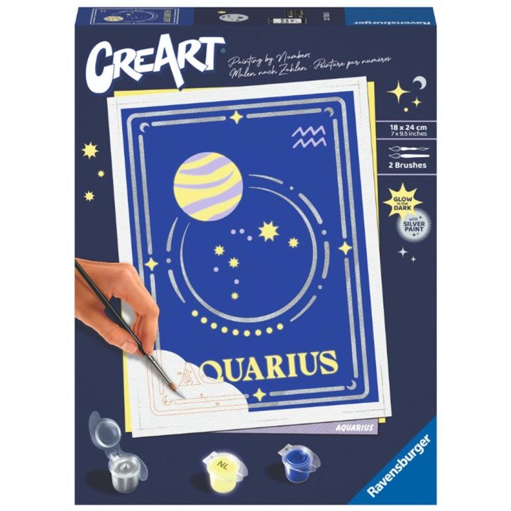 Ravensburger creart trend d zodiac paint by numbers kit: Aquarius…