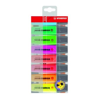 Case of 8 Stabilo Boss Highlighters, 2/5mm Tip, Assorted Colors…