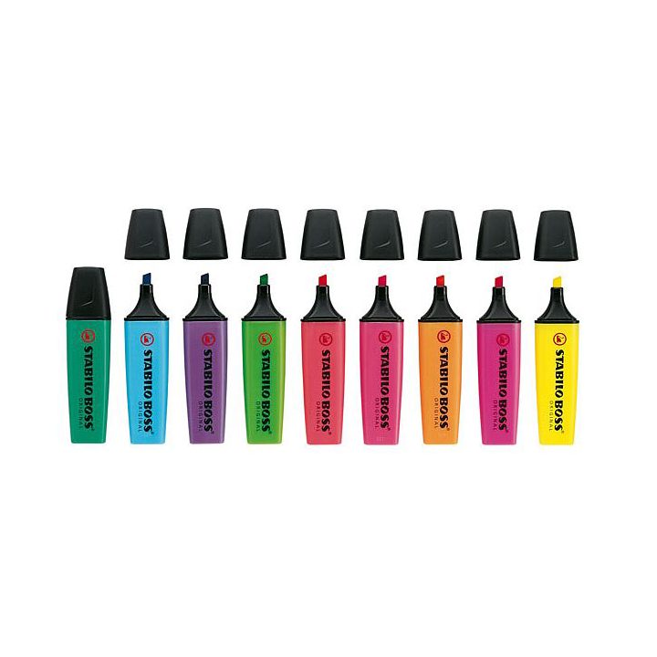 Case of 8 Stabilo Boss Highlighters, 2/5mm Tip, Assorted Colors…