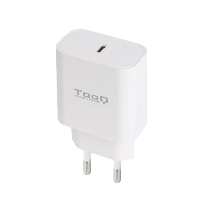 TooQ Cargador de Pared USB-C PD20W, Blanco