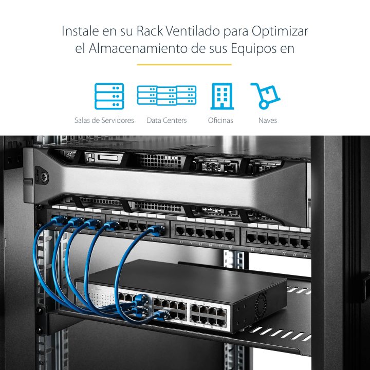 StarTech.com Bandeja Estante Ventilado de 1U para Armario Rack de…
