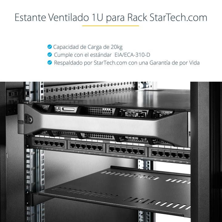 StarTech.com Bandeja Estante Ventilado de 1U para Armario Rack de…