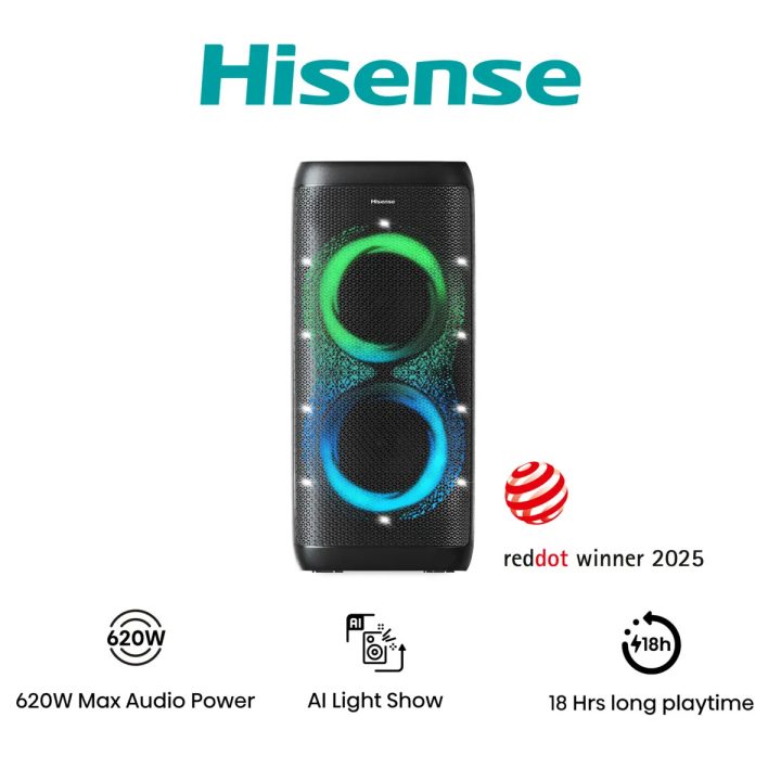 Hisense Party Thunder Altavoz para fiestas Negro 620 W