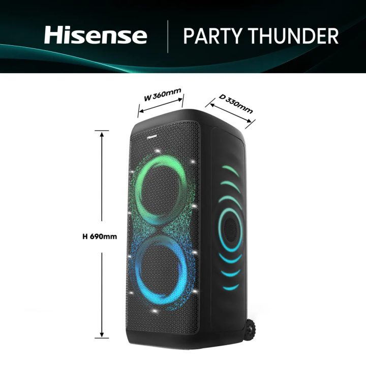 Hisense Party Thunder Altavoz para fiestas Negro 620 W