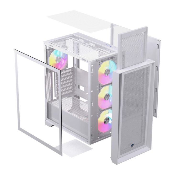 Caja ordenador gaming Einarex P600 RGB ATX cristal templado blanca…
