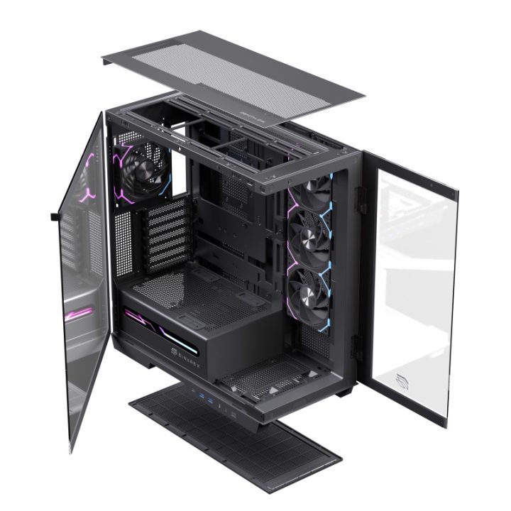 Caja ordenador gaming Einarex Z1K RGB ATX cristal templado negra…