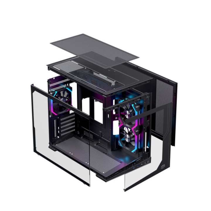 Caja ordenador gaming Einarex SM300 RGB matx cristal templado negra…