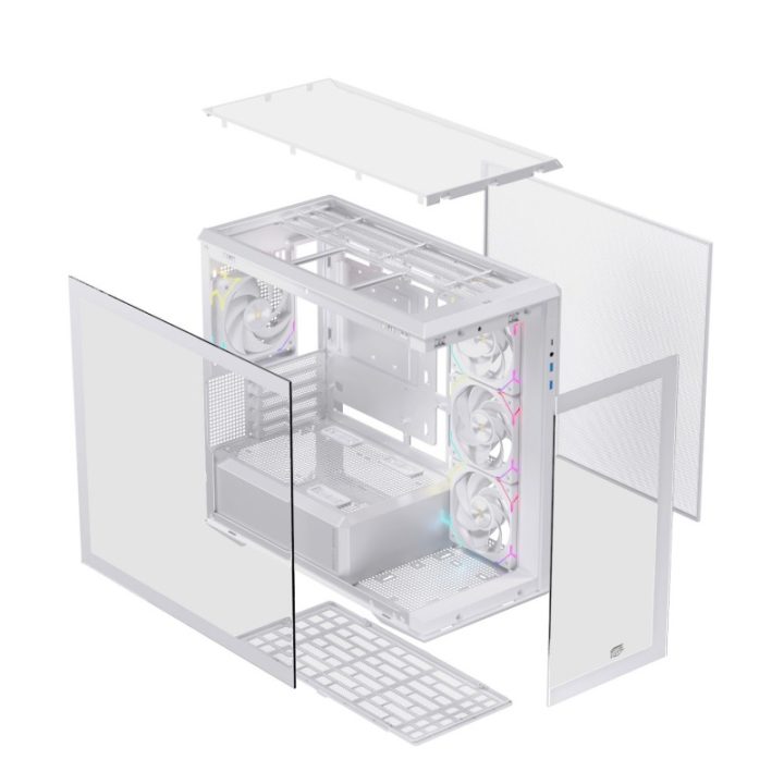 Caja ordenador gaming Einarex ZM800 RGB matx cristal templado blanca…