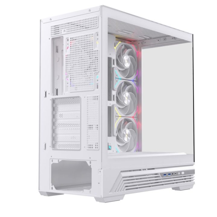 Caja ordenador gaming Einarex S800 RGB ATX cristal templado blanca…