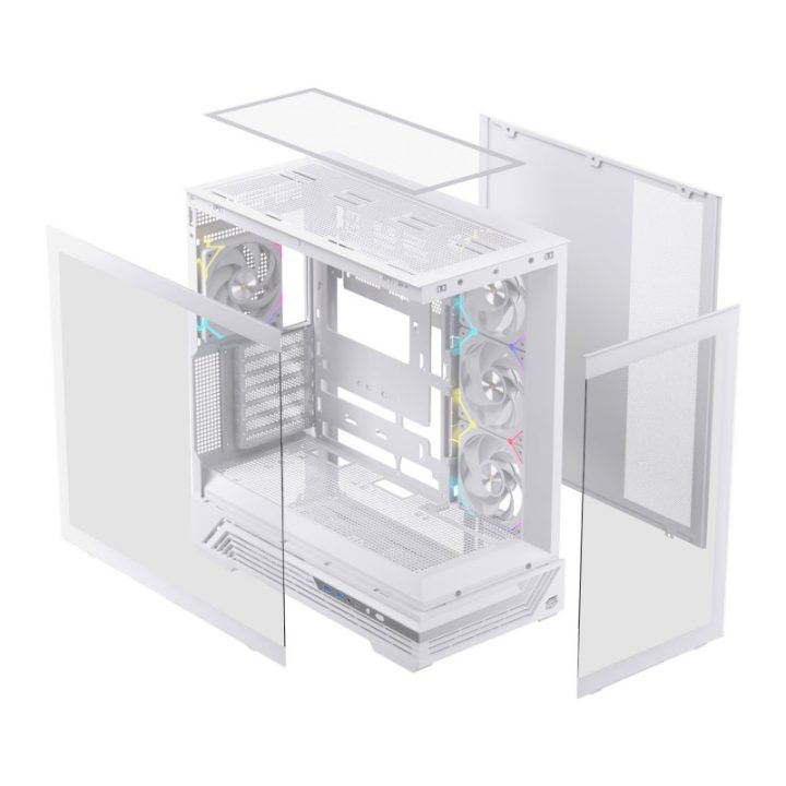 Caja ordenador gaming Einarex S800 RGB ATX cristal templado blanca…