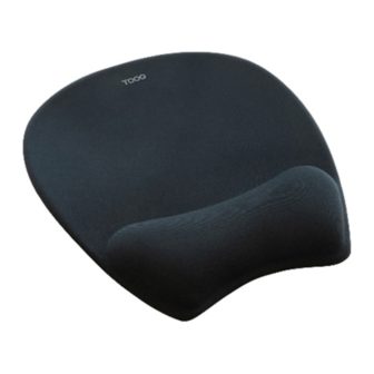 TooQ Ergonomic Mouse Pad with Memory Foam Wrist Rest, Black