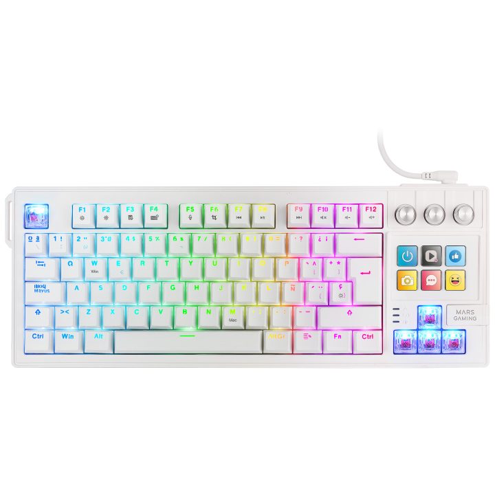 Mars Gaming MKMASTERW teclado Juego USB Español, Francés, Portugués…