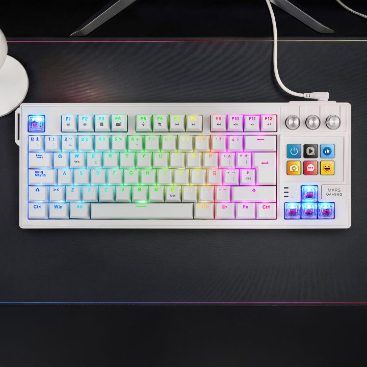 Mars Gaming MKMASTERW teclado Juego USB Español, Francés, Portugués…