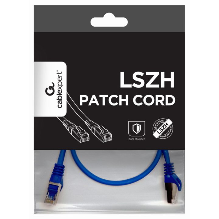 Gembird PP6A-LSZHCU-B-0.5M cable de red Azul 0,5 m Cat6a S/FTP (S-STP)