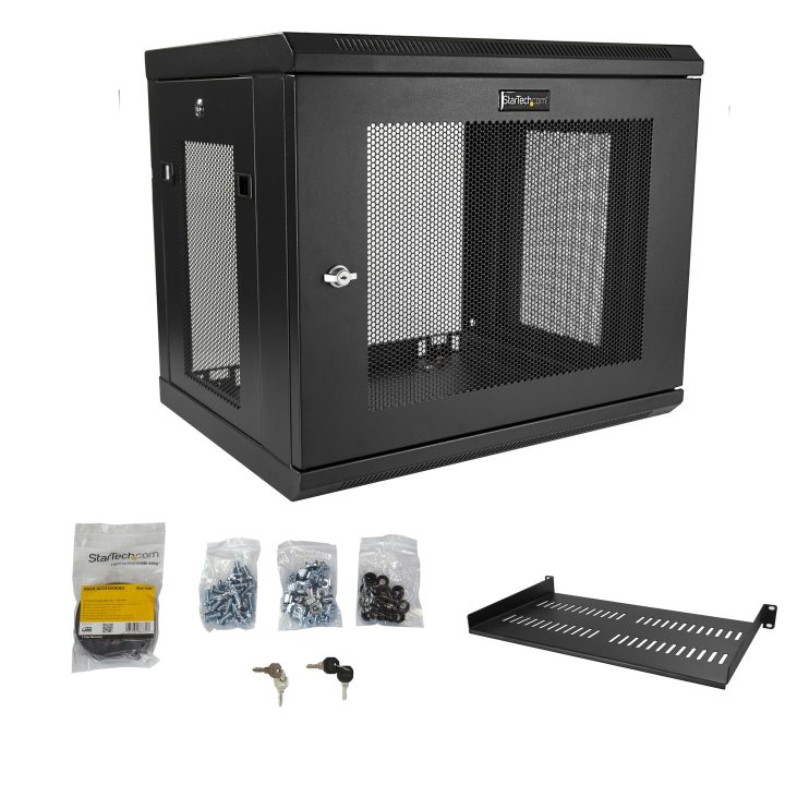 StarTech.com 9U 19" 2-Post Wall-Mount Server Rack with 1U Shelf -…