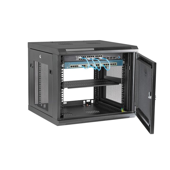 StarTech.com 9U 19" 4-Post Wall-Mount Server Rack with 1U Shelf -…