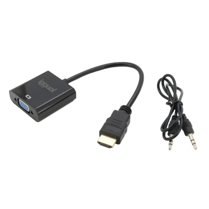 iggual Adaptador HDMI a VGA + audio (3.5 mm)
