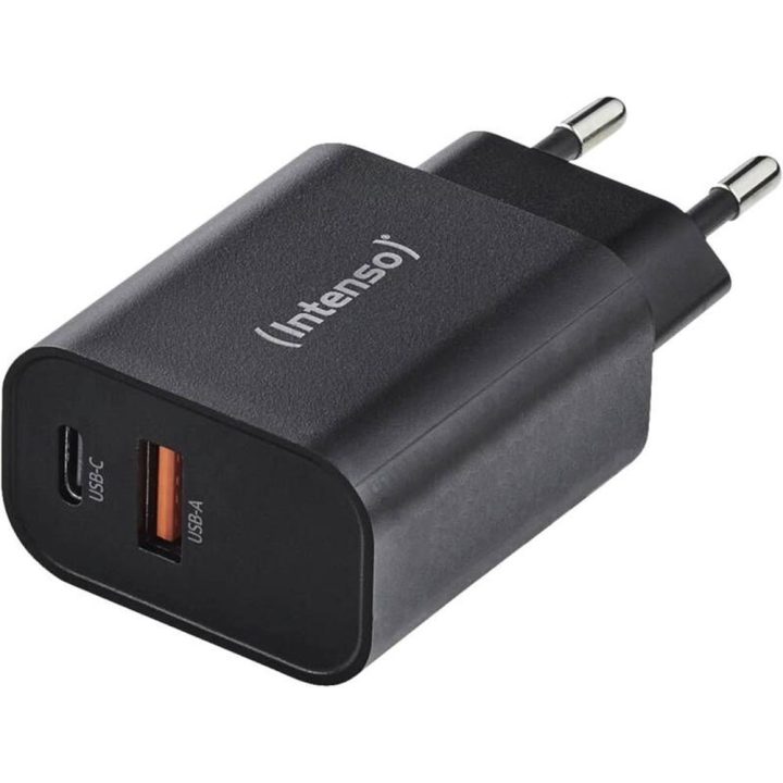 Intenso | Carregador de parede W30AC | USB-A e C Preto (7803010)