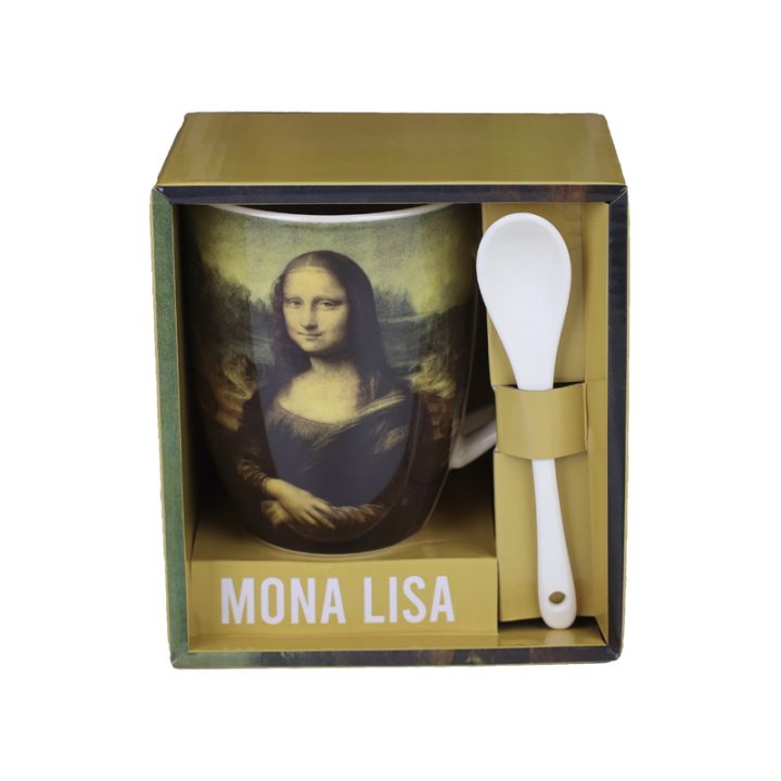 Caneca de cerâmica com colher Enesco Mona Lisa (524683)