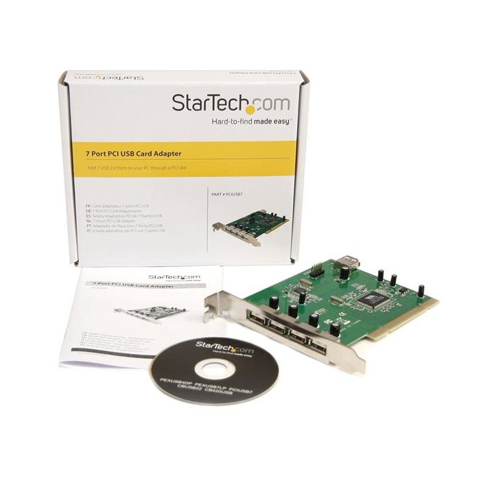 StarTech.com High-Speed 7-Port PCI USB 2.0 Adapter Card - 4 External…