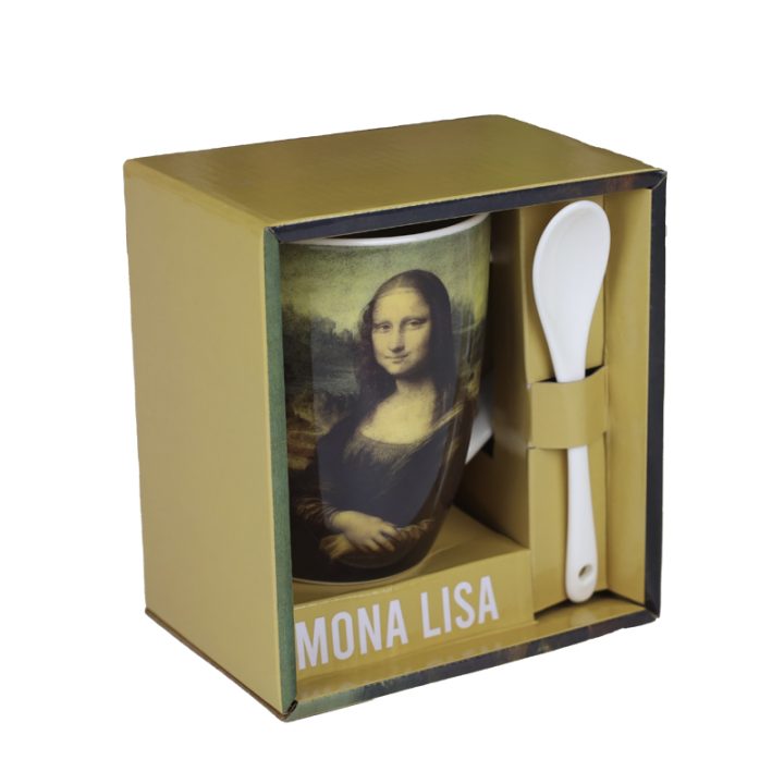 Caneca de cerâmica com colher Enesco Mona Lisa (524683)