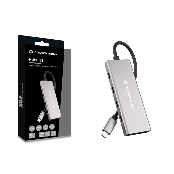 Conceptronic HUBBIES17G USB 3.2 Gen 2 (3.1 Gen 2) Type-C Interface…