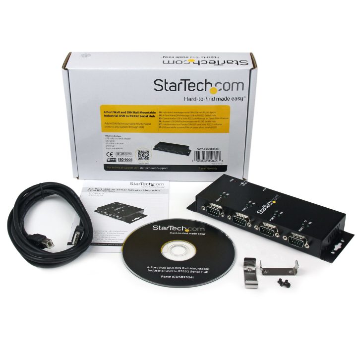 StarTech.com USB to RS232 DB9 Serial Adapter Hub 4 Ports – Industrial…