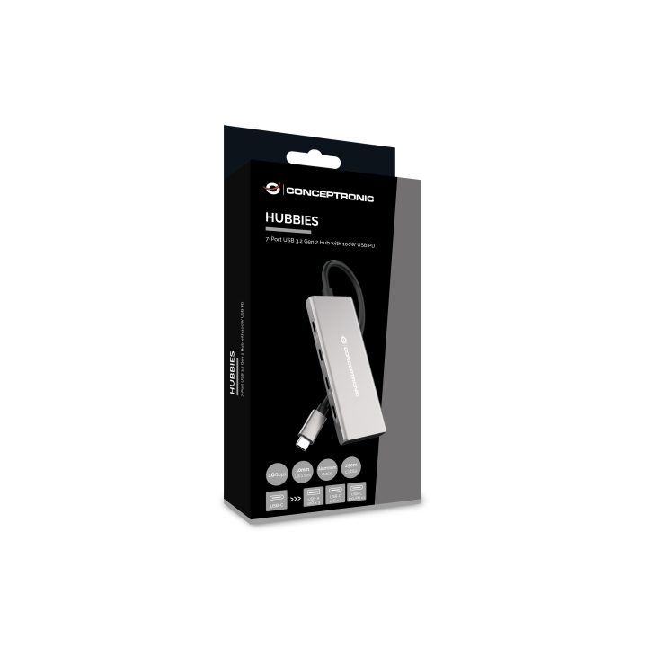 Conceptronic HUBBIES17G USB 3.2 Gen 2 (3.1 Gen 2) Type-C Interface…