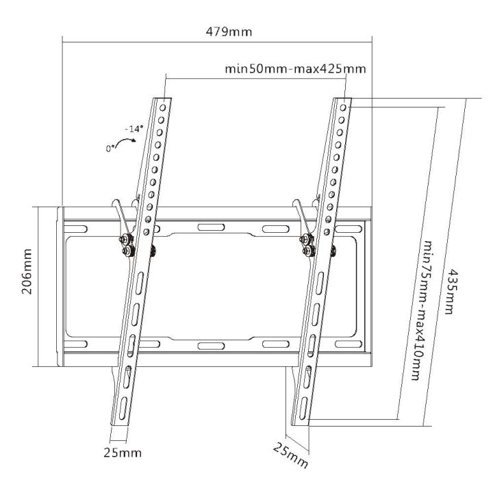 Equip 650311 Suporte de parede para TV inclinável de 32"-55"