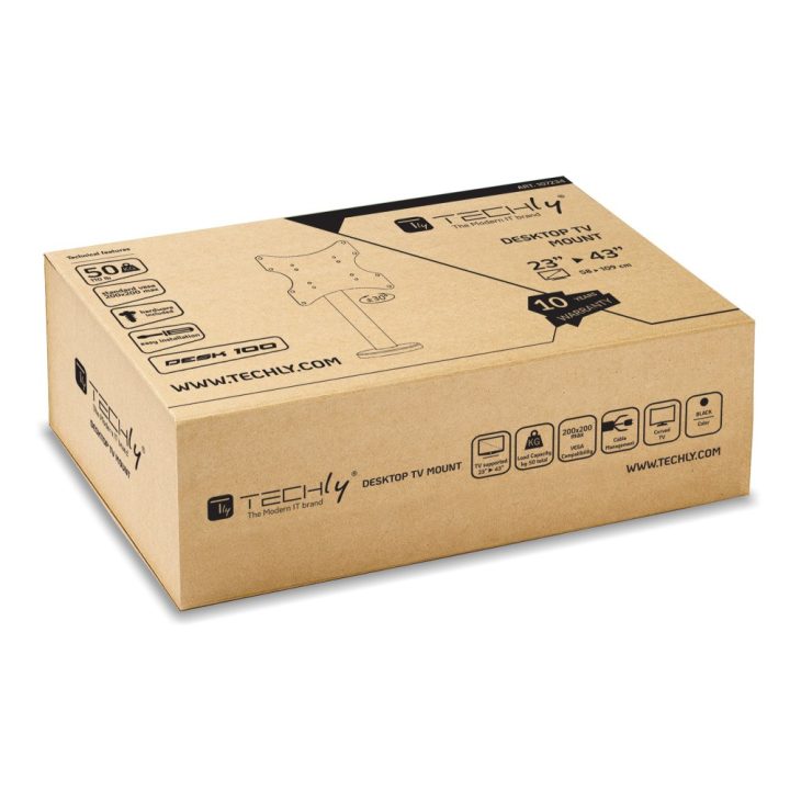 Techly ICA-LCD 316S soporte para monitor 43" Escritorio Negro