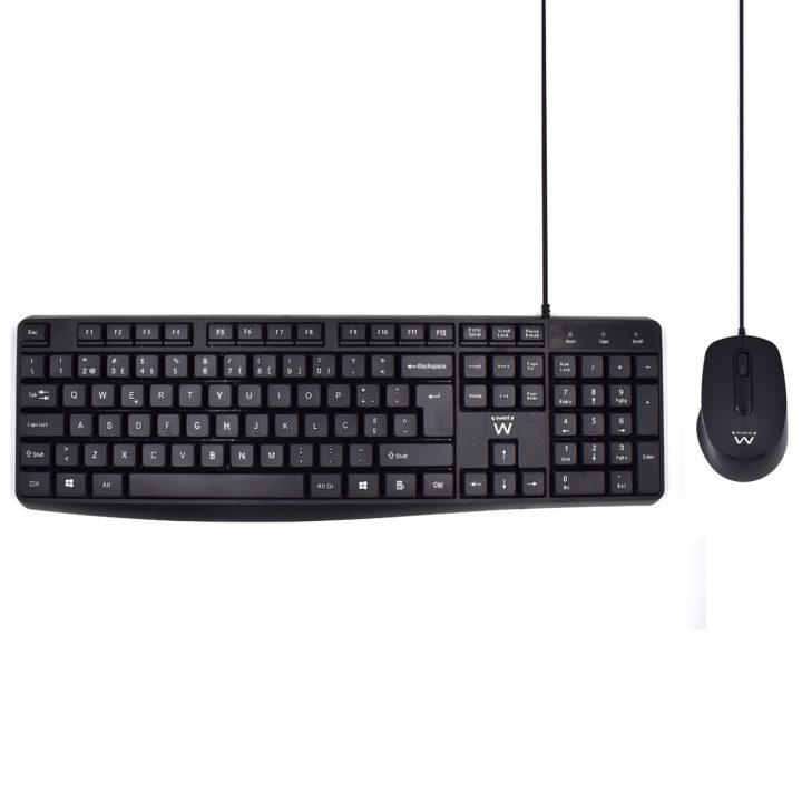 Ewent EW3007 teclado Ratón incluido Oficina USB QWERTY Portugués Negro