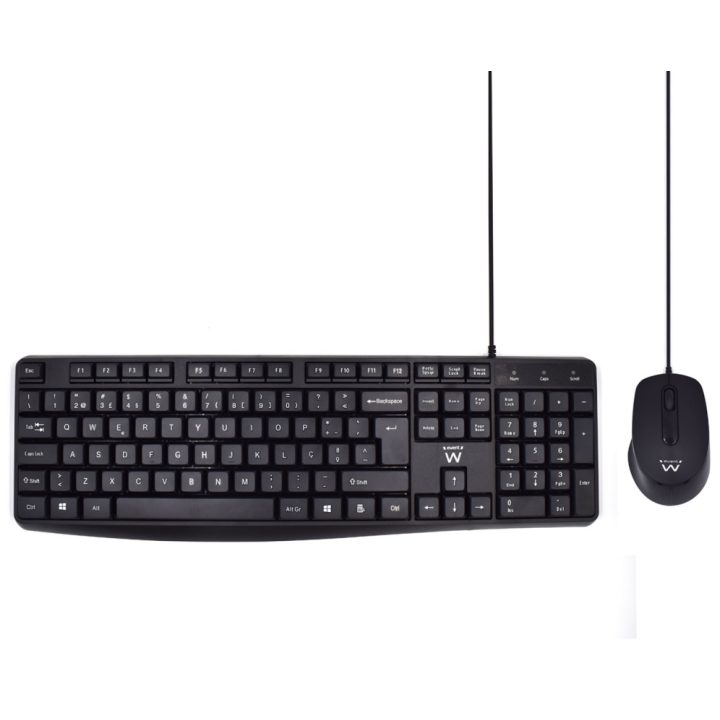 Ewent EW3007 teclado Ratón incluido Oficina USB QWERTY Portugués Negro