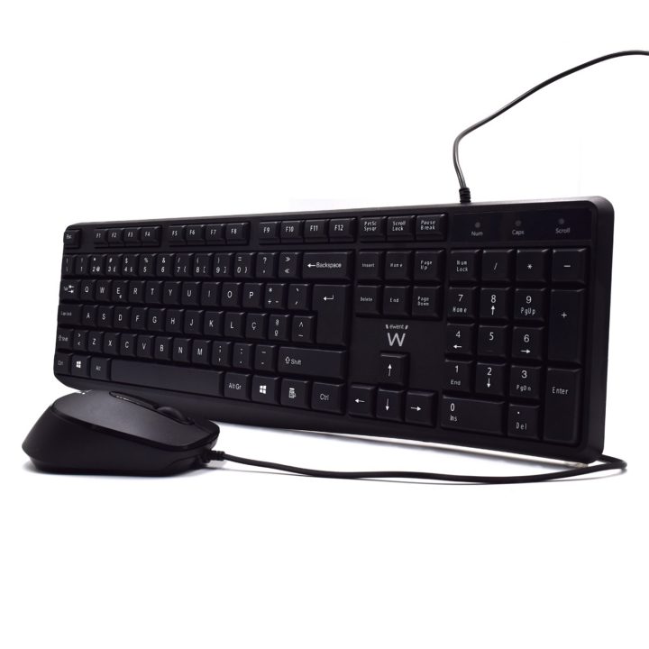 Ewent EW3007 teclado Ratón incluido Oficina USB QWERTY Portugués Negro